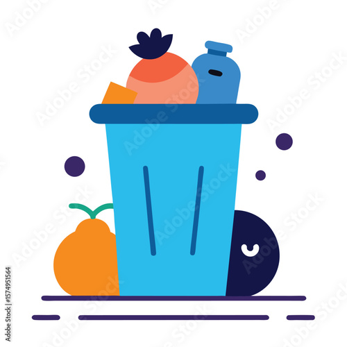 garbage collection scene cartoon sketch