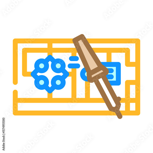 soldering iron circuit color icon vector illustration