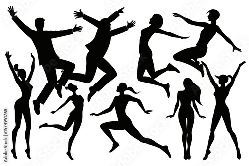 dancing girls silhouettes