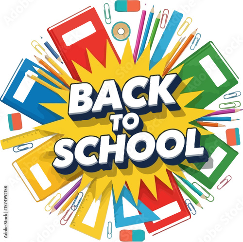 Wallpaper Mural Back to school supplies sale banner template vector illustration for education promotion design art Torontodigital.ca