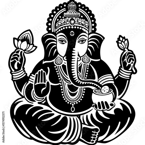 Lord Ganesha Vector Art Illustration Design