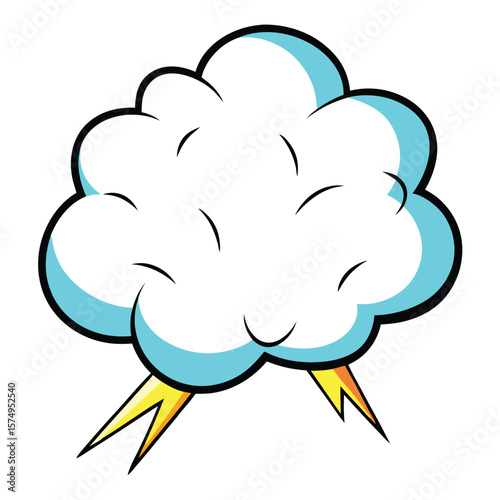 explosion cartoon cloud sketch style