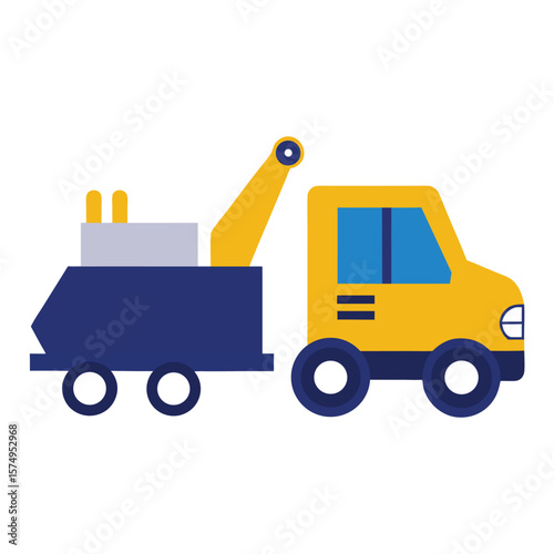 excavator and dump truck doodle combo