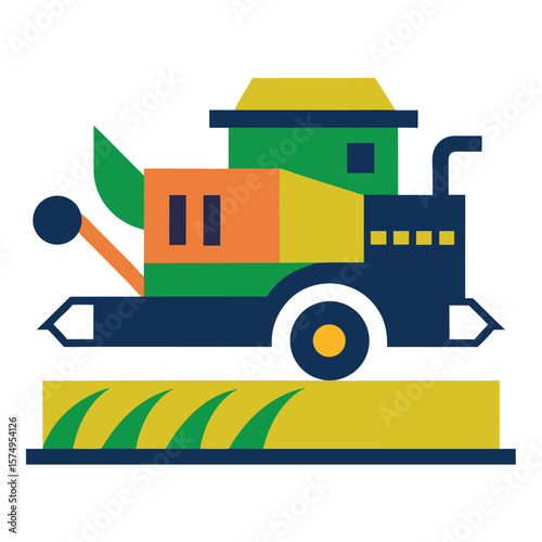 combine harvester in action doodle drawing