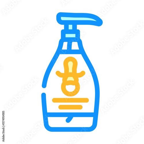 kid friendly liquid soap packaging color icon vector illustration