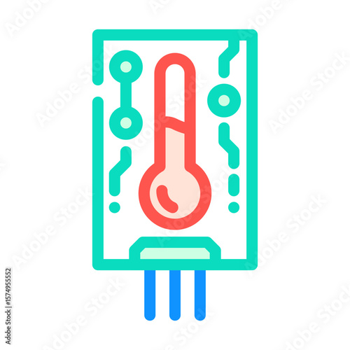 temperature sensor module color icon vector illustration