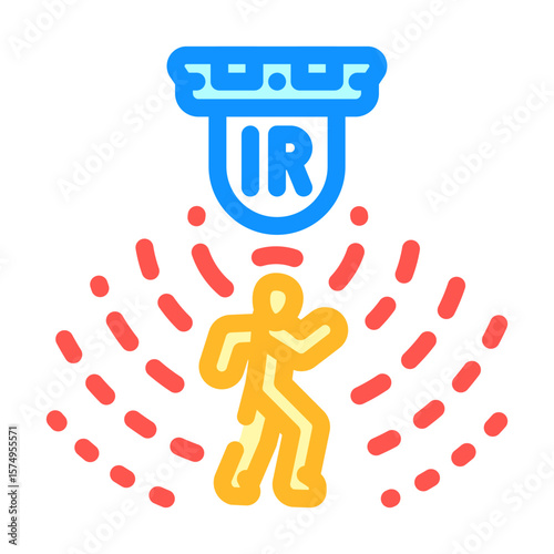 motion detection sensor module color icon vector illustration