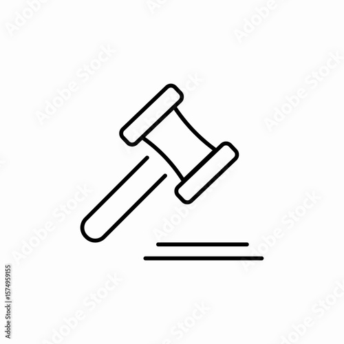auction bid hammer icon sign vector