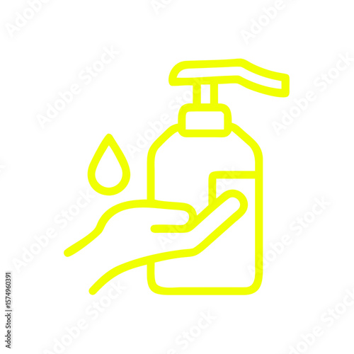 Hand sanitizer dispenser showing hygiene and skin care. Hand sanitizer use for cleanliness, disease prevention and hand disinfection. Promote hand sanitizer as essential item for public health.