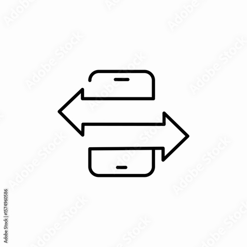 phone import export data icon sign vector