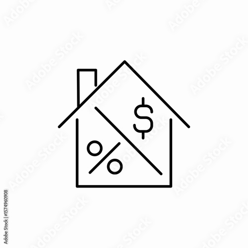 real estate price percent icon sign vector