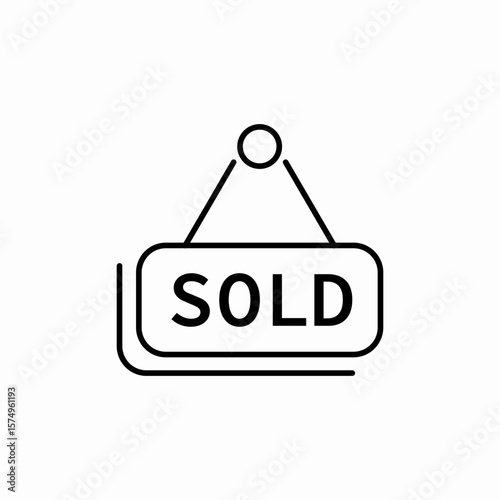 sold door banner icon sign vector
