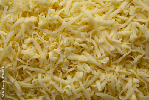 Organic Shredded Mozzarella Cheese, top view.