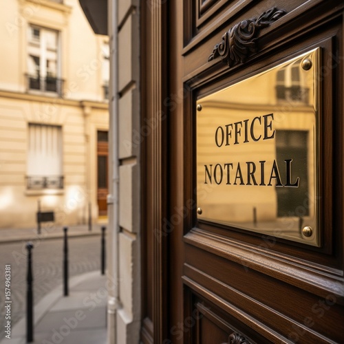 Plaque d'un office notarial français
