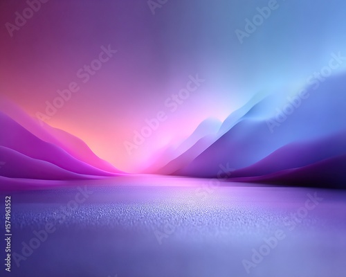Abstract landscape with smooth, undulating forms in vibrant colors