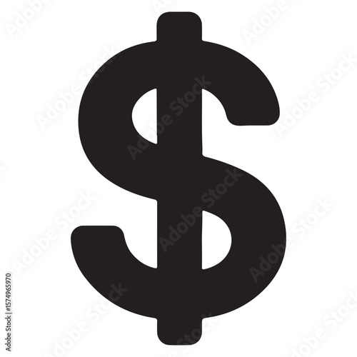 Single coin with bold dollar symbol centered