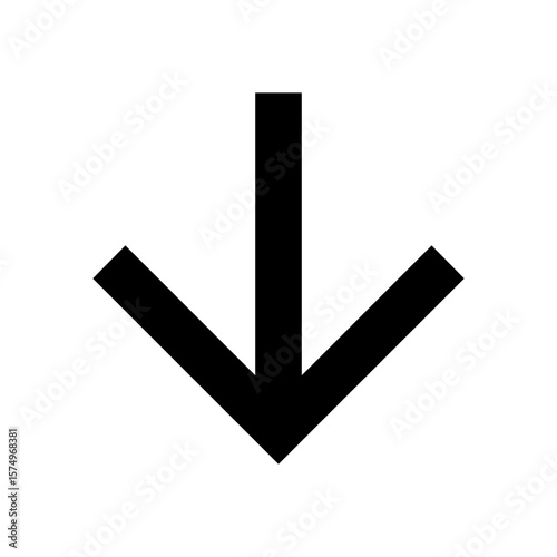Simple Black Downward Arrow Icon