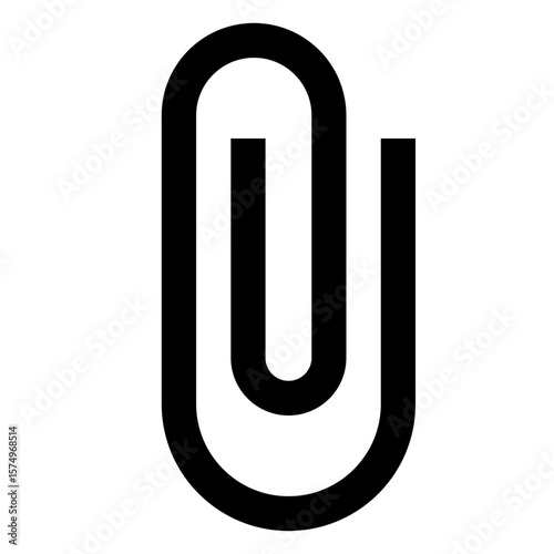Black paperclip icon symbol for file attachment