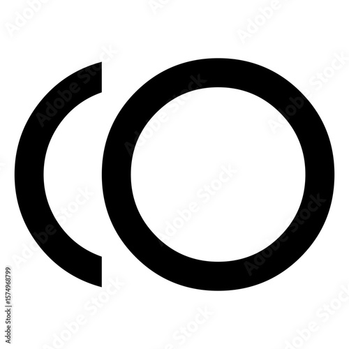 Abstract modern CO symbol icon design