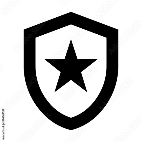 Police or security shield with star icon