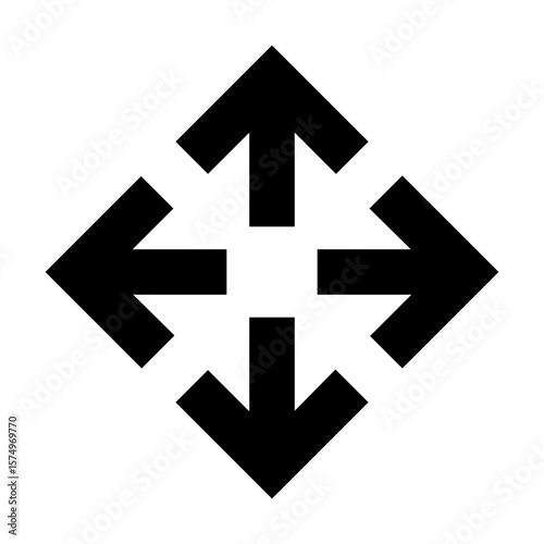 Four way directional arrow cursor icon