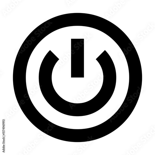 Simple round power button graphic interface icon