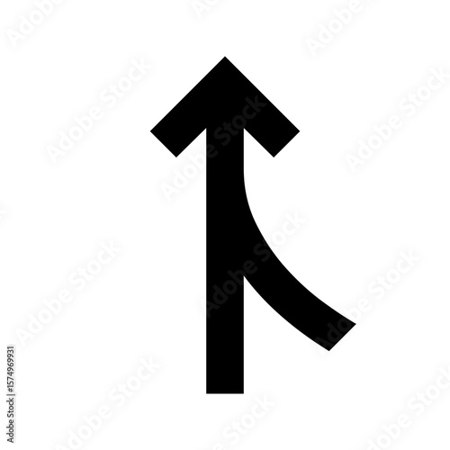 Directional arrow indicating a left ramp or merge