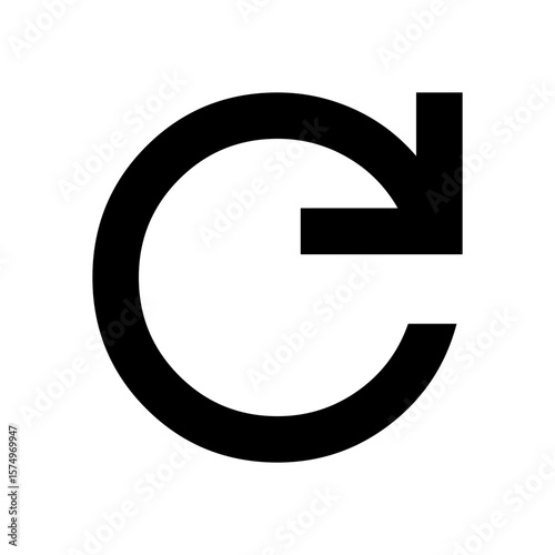 Simple Black Refresh Reload Icon