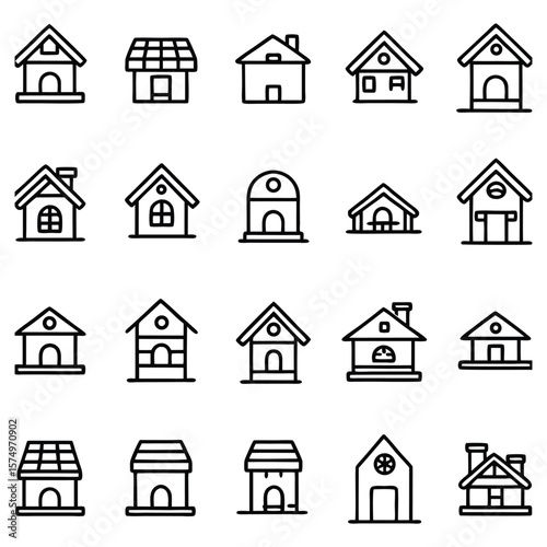 Various house building icons home architecture