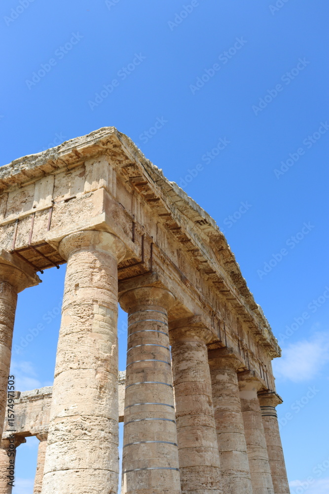Segesta, Sicily, Italy - April 7 2025: Doric Temple of Segesta Segesta, Sicily, Italy - April 7 2025: Doric Temple of Segesta