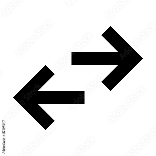 Simple black horizontal swap or exchange arrows icon