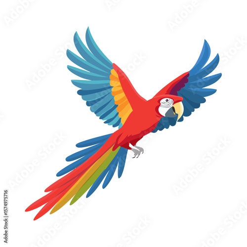 Colorful Macaw Bird Isolated on a Transparent Background