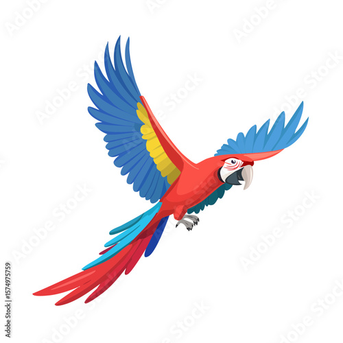 Colorful Macaw Bird Isolated on a Transparent Background