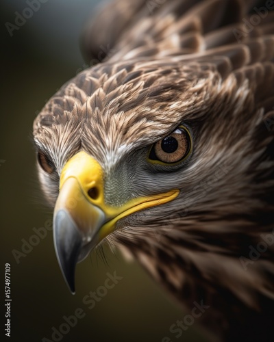 Eagle Closeup Portrait with Wild Bird.