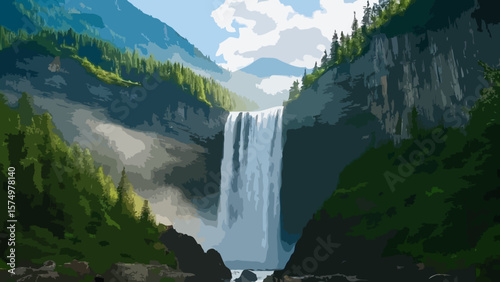 Waterfall in the mountain