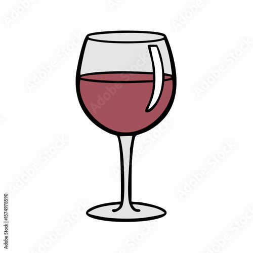 minimalist wine glass icon in clean line art style representing elegance and refined beverage culture