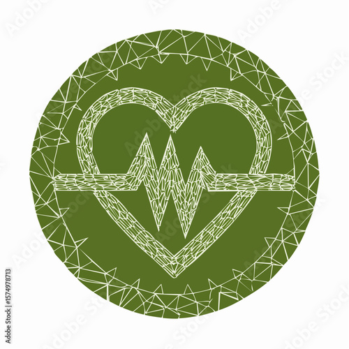 heartbeat line forming a heart in clean line art style representing love, emotion, and connection