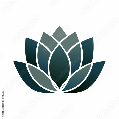 stylized lotus flower icon in flat design symbolizing love, purity, and serene connection