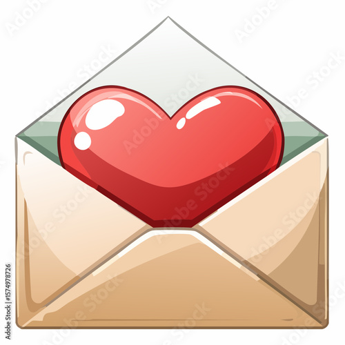 love letter envelope icon with embossed effect and romantic detailing for heartfelt messages