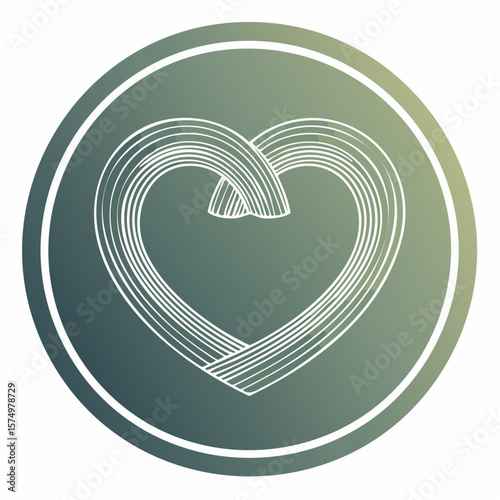 intertwined ring pair icon in clean line art style on 512×512 px grid with romantic symbolism