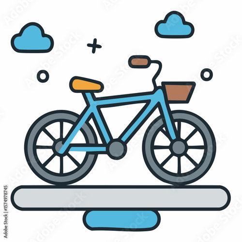 geometric bicycle icon in clean outline style with minimalist frame and modern transport aesthetic