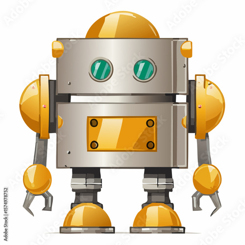 futuristic robot icon in smooth gradient fill with stylized tech features and minimal silhouette