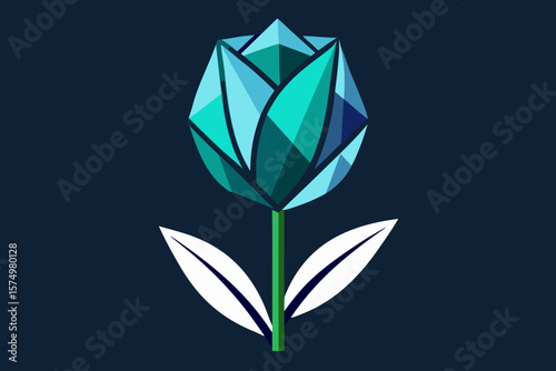 Abstract Geometric Tulip Flower Silhouette