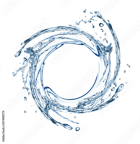 Canvas Print Clean water swirling in air on white background