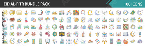 Eid al-Fitr and Ramadan Bundle Pack - Islamic Celebration, Festival, and Culture Vector Icons Set