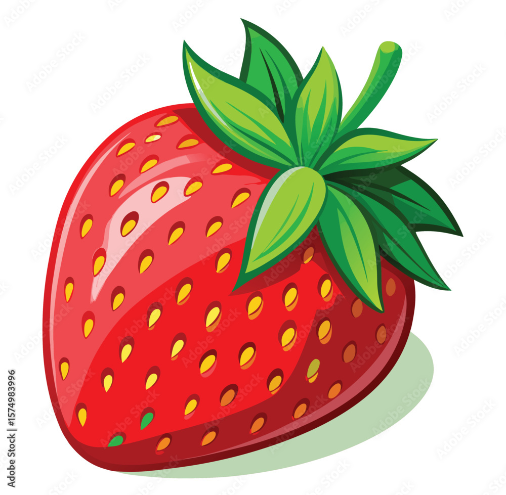 Obraz premium Strawberry with Leaves and Seeds