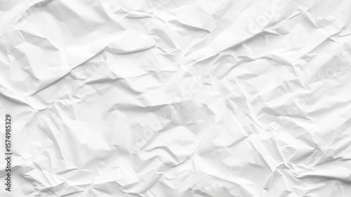 Crumpled White Paper Texture, Paper , Background
