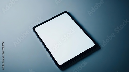 Empty tablet display on a neutral backdrop.