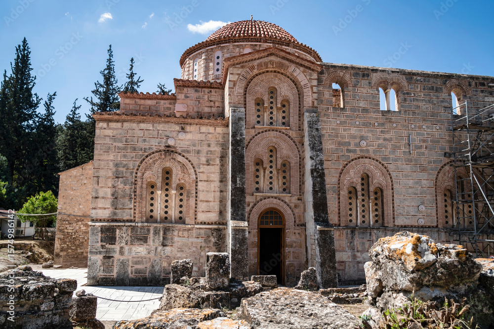 Fototapeta premium Rear View of Holy Monastery of Daphni Dome