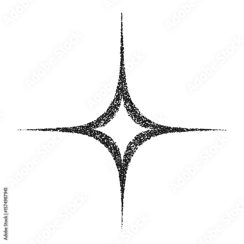 3d star shape with stipple dots photocopy effect. Abstract retro y2k geometric futuristic icons in gritty gradient texture. Vector illustration for grunge banner or music cover poster